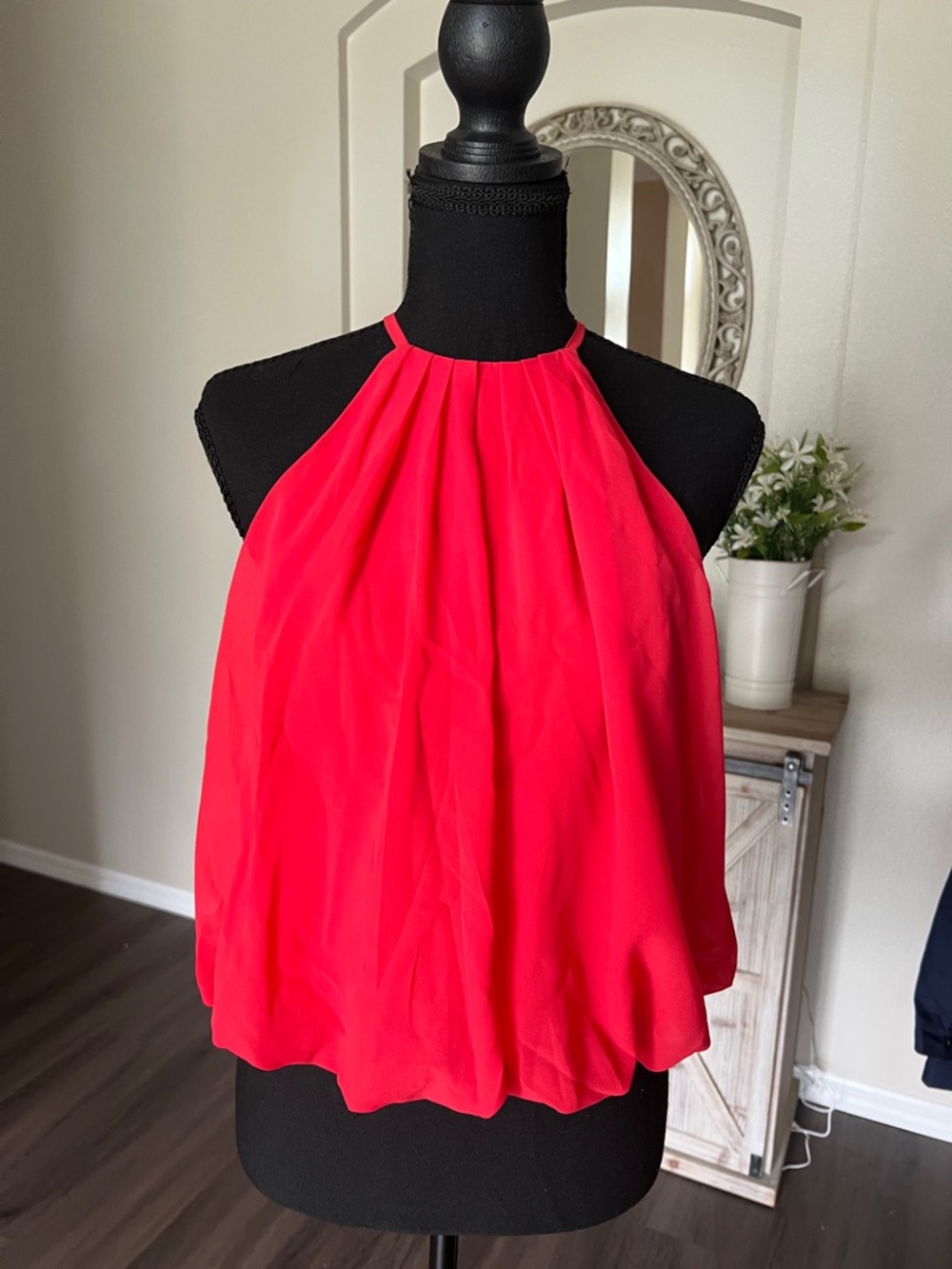 The Drop Bright Red Halter-Style Women's Camisole size small NWT